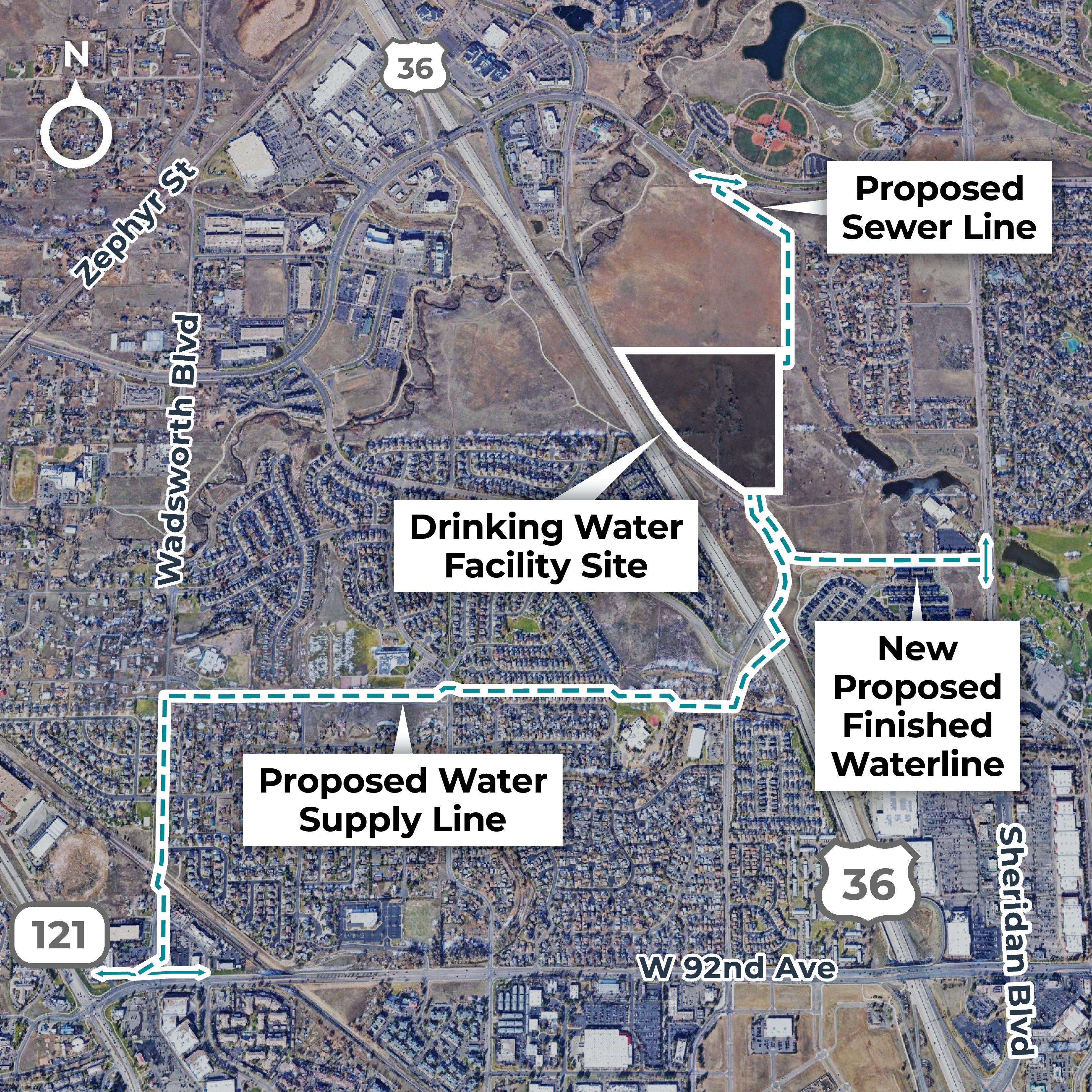 map of the future Westminster Boulevard Drinking Water Facility